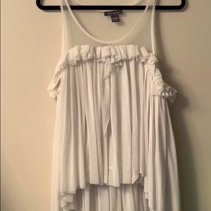 Dressy High low Sheer ruffled tank/blouse